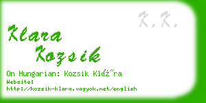 klara kozsik business card